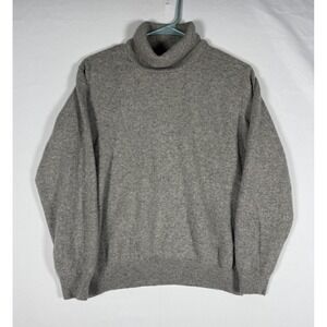 Braemar Cashmere Sweater Women's Medium Gray Beige Turtle Neck Long Sleeve VTG